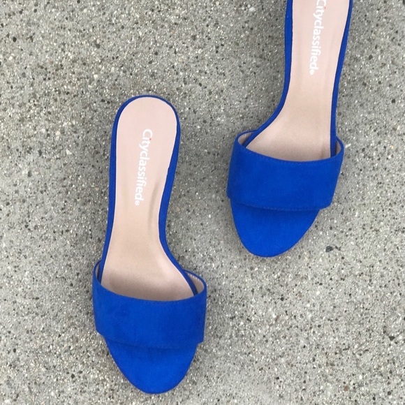 Last 1! City Class Royal Blue Kitten Heel Mule 7 - Picture 5 of 8